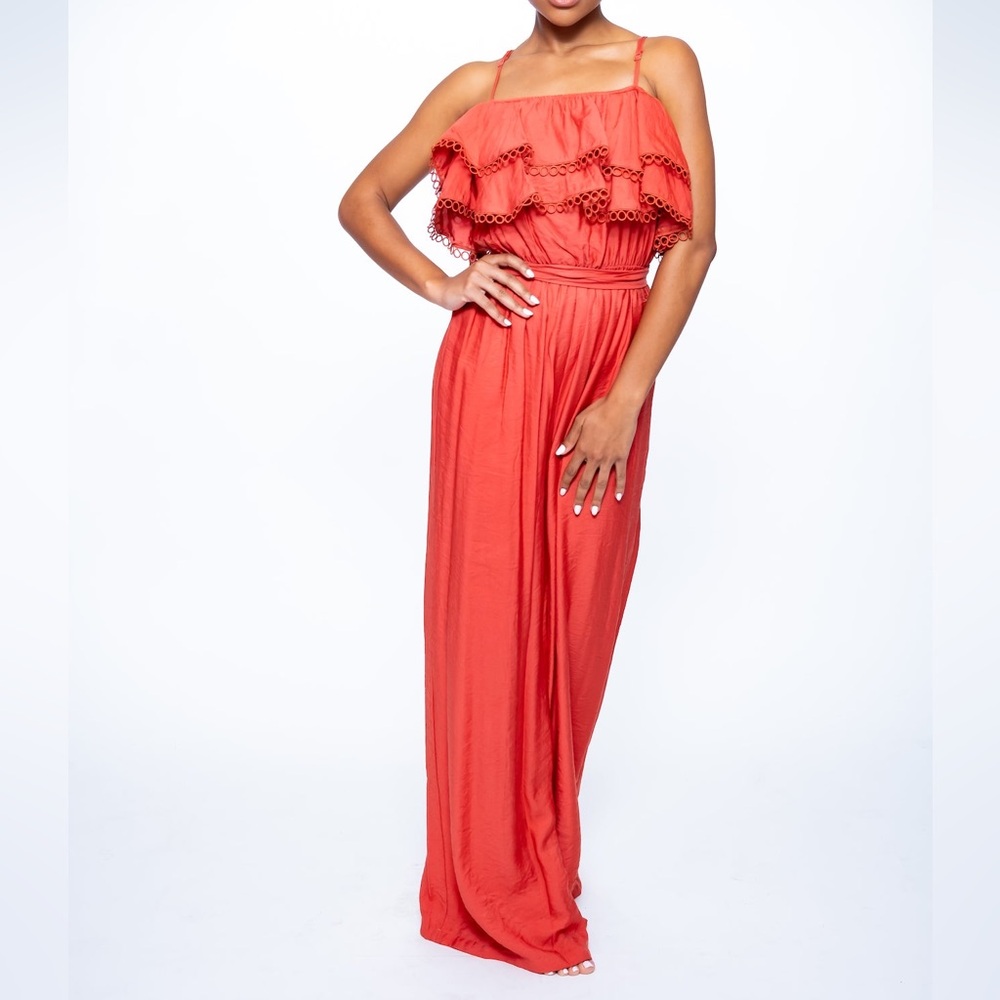 NWOT Ruffle Jumpsuit - Picture 2 of 5